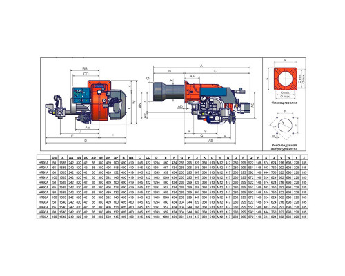 Газо - дизельная комбинированная горелка Чиб Унигаз - Cib Unigas NOVANTA HR92A