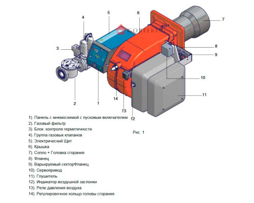 Газо - дизельная комбинированная горелка Чиб Унигаз - Cib Unigas Mille HR1025A